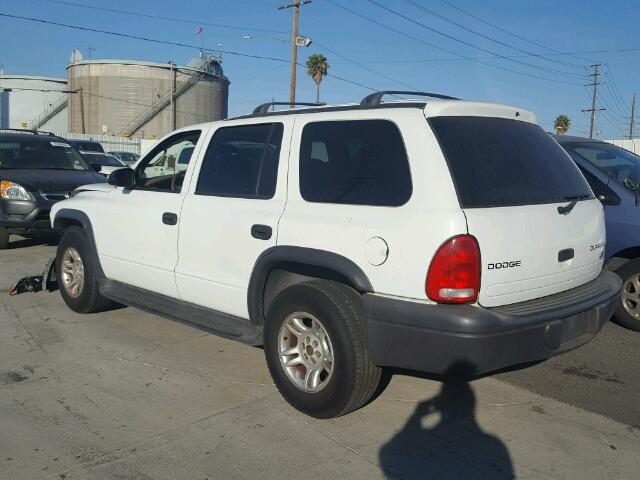 1D4HR38N93F593212 - 2003 DODGE DURANGO SP WHITE photo 3