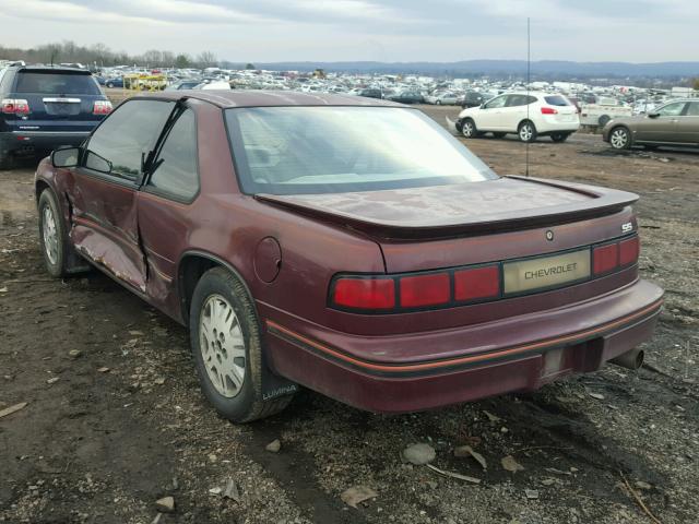 2G1WN14TXN9131500 - 1992 CHEVROLET LUMINA EUR MAROON photo 3