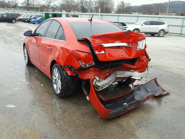 1G1PG5SB0E7129823 - 2014 CHEVROLET CRUZE LTZ RED photo 3