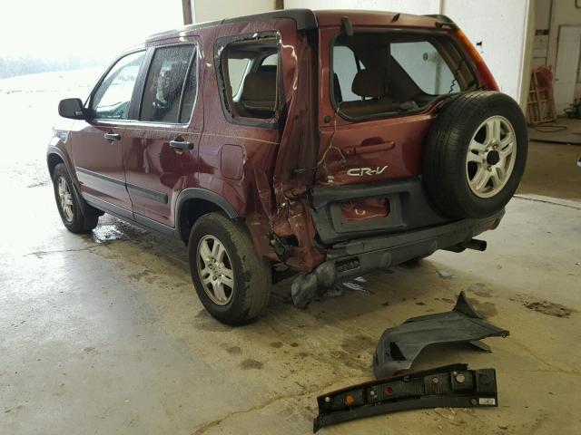 SHSRD788X2U012913 - 2002 HONDA CR-V EX MAROON photo 3