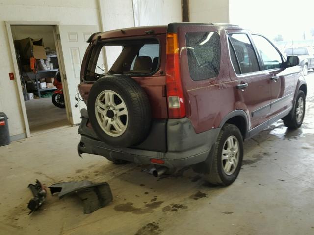 SHSRD788X2U012913 - 2002 HONDA CR-V EX MAROON photo 4