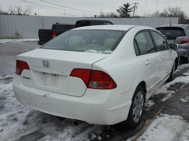 2HGFA16548H510621 - 2008 HONDA CIVIC LX WHITE photo 4