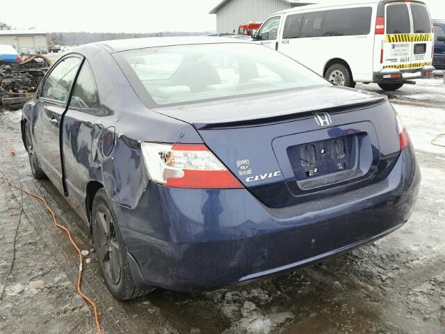 2HGFG11807H537216 - 2007 HONDA CIVIC EX BLUE photo 3