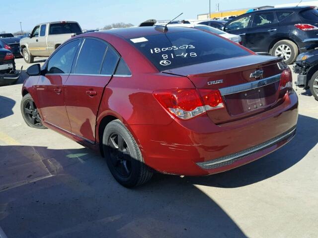 1G1PC5SB2F7121154 - 2015 CHEVROLET CRUZE LT MAROON photo 3