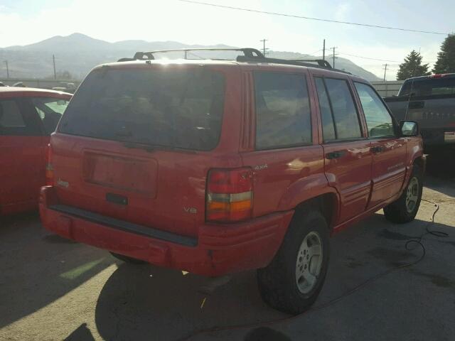 1J4GZ48YXWC309899 - 1998 JEEP GRAND CHER RED photo 4