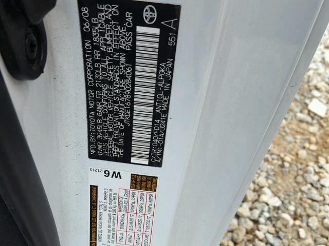 JTKDE167890284061 - 2009 TOYOTA SCION TC 白色 照片 10