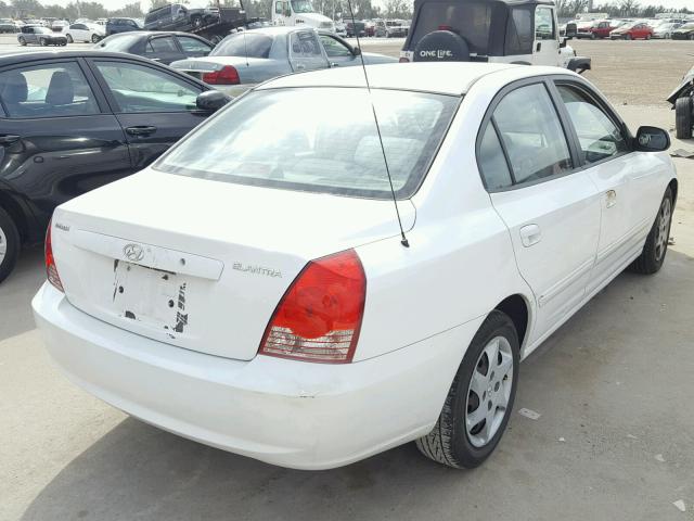 KMHDN46D24U760901 - 2004 HYUNDAI ELANTRA GL WHITE photo 4