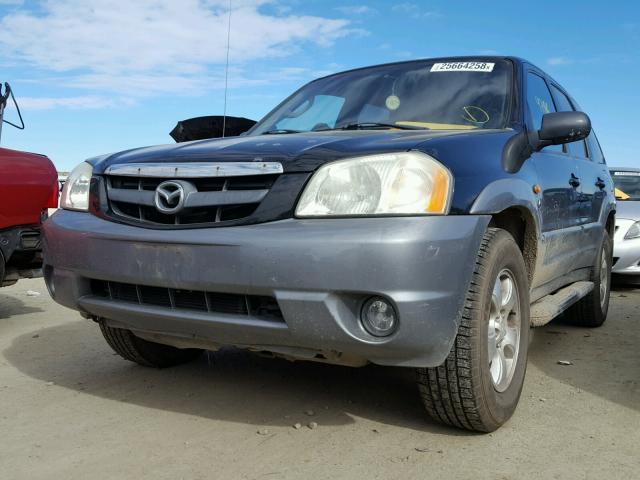 4F2CU08112KM33638 - 2002 MAZDA TRIBUTE LX BLACK photo 2