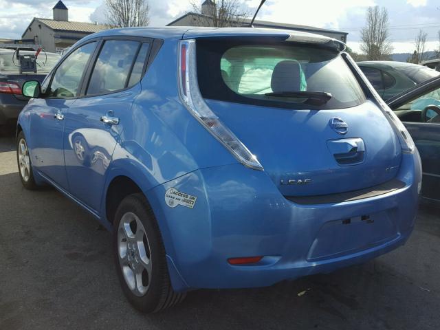 JN1AZ0CP5BT002074 - 2011 NISSAN LEAF SV BLUE photo 3