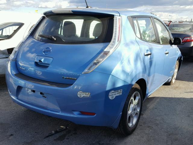 JN1AZ0CP5BT002074 - 2011 NISSAN LEAF SV BLUE photo 4