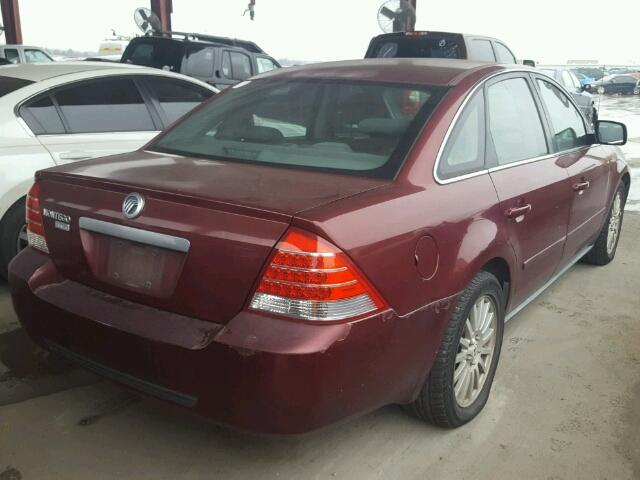 1MEFM42115G619084 - 2005 MERCURY MONTEGO PR MAROON photo 4