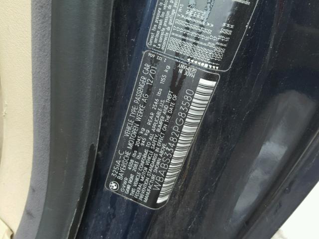 WBABS33482PG83580 - 2002 BMW 325 CI BLUE photo 10