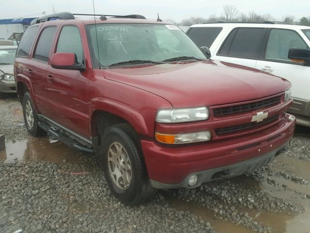 1GNEK13T55R247147 - 2005 CHEVROLET TAHOE K150 MAROON photo 1