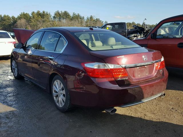 1HGCR3F87DA001861 - 2013 HONDA ACCORD EXL MAROON photo 3