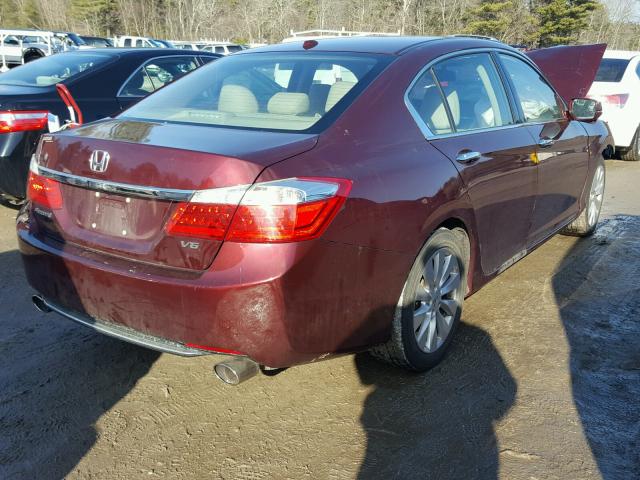 1HGCR3F87DA001861 - 2013 HONDA ACCORD EXL MAROON photo 4