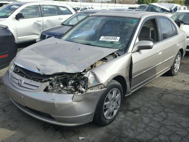 2HGES26792H546344 - 2002 HONDA CIVIC EX ბეჟი ფოტო 2
