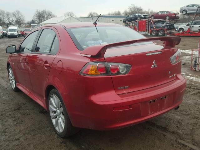 JA32U8FW6BU031089 - 2011 MITSUBISHI LANCER GTS RED photo 3