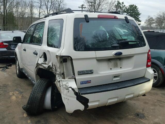 1FMCU0C7XCKC51851 - 2012 FORD ESCAPE XLS WHITE photo 3