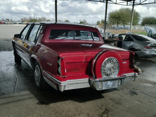 1G6CD5185H4298491 - 1987 CADILLAC DEVILLE RED photo 3