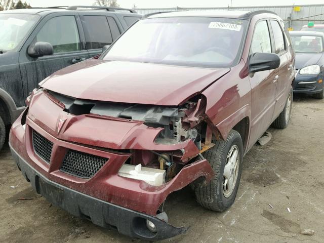 3G7DB03E74S587524 - 2004 PONTIAC AZTEK BURGUNDY photo 2