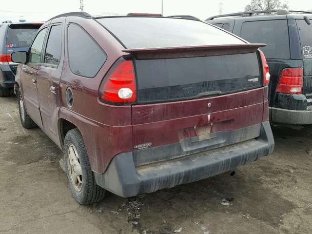 3G7DB03E74S587524 - 2004 PONTIAC AZTEK BURGUNDY photo 3