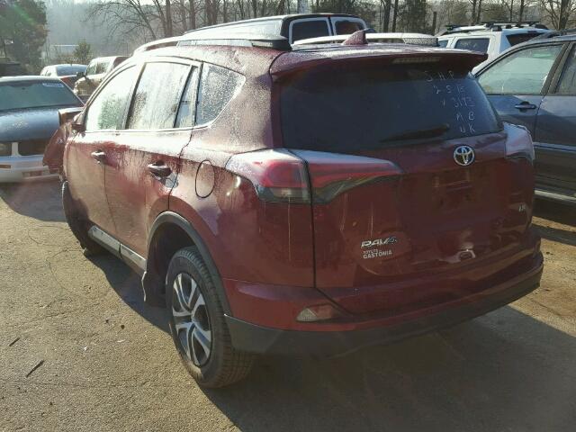 2T3ZFREV8JW423193 - 2018 TOYOTA RAV4 LE BURGUNDY photo 3