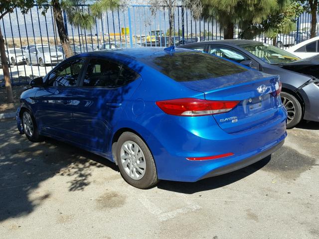 KMHD74LF8HU082709 - 2017 HYUNDAI ELANTRA SE BLUE photo 3