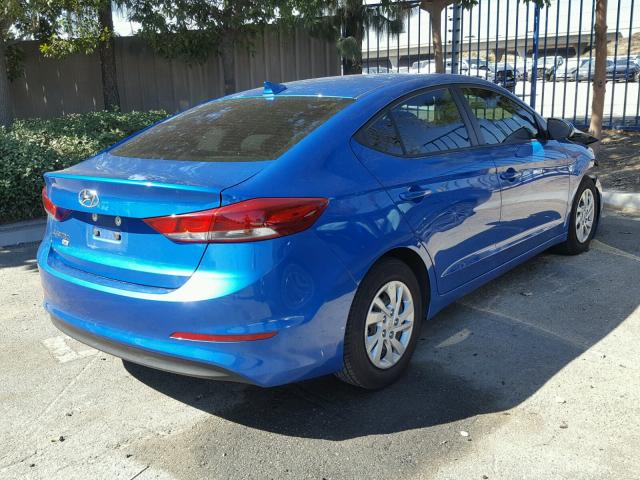 KMHD74LF8HU082709 - 2017 HYUNDAI ELANTRA SE BLUE photo 4