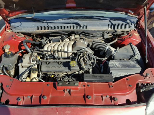 1FAFP53U9XG310317 - 1999 FORD TAURUS SE RED photo 7