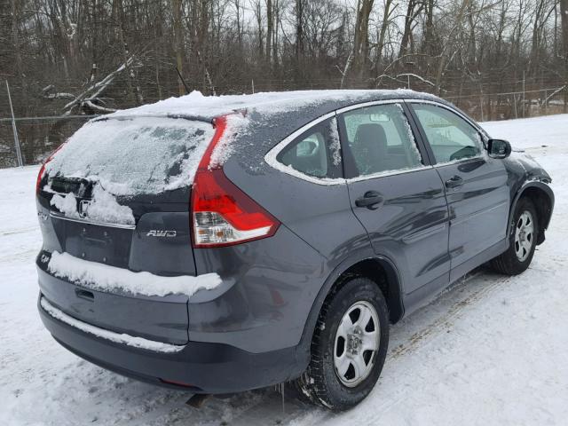 2HKRM4H32DH623422 - 2013 HONDA CR-V LX GRAY photo 4