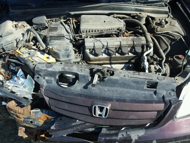 2HGES16561H595525 - 2001 HONDA CIVIC LX MAROON photo 7