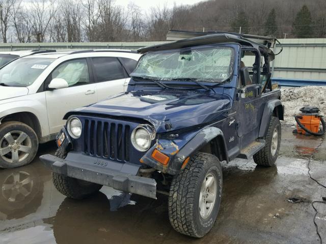 1J4FA39S92P743306 - 2002 JEEP WRANGLER / BLUE photo 2