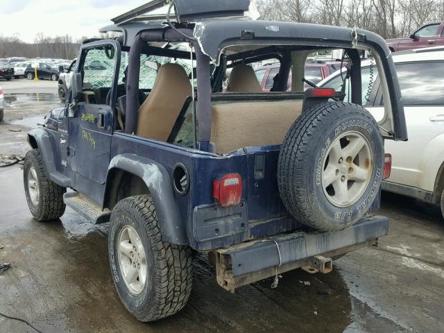 1J4FA39S92P743306 - 2002 JEEP WRANGLER / BLUE photo 3