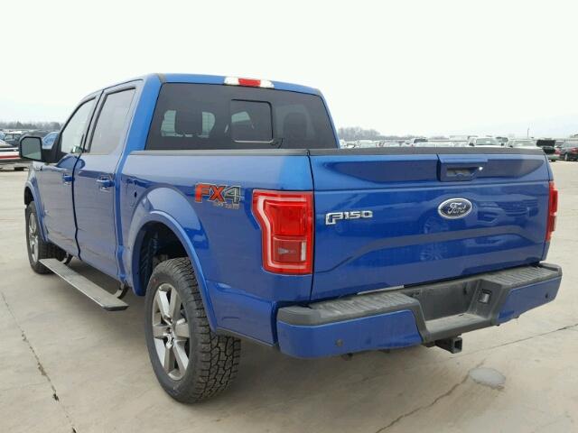 1FTEW1EG0HFC52100 - 2017 FORD F150 SUPER BLUE photo 3