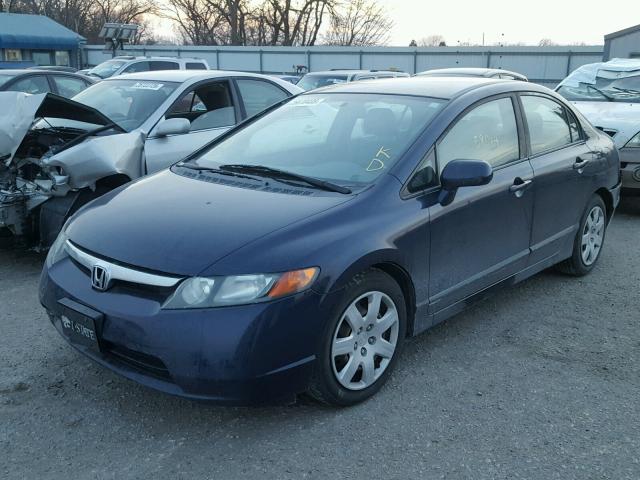 1HGFA16508L116343 - 2008 HONDA CIVIC LX BLUE photo 2