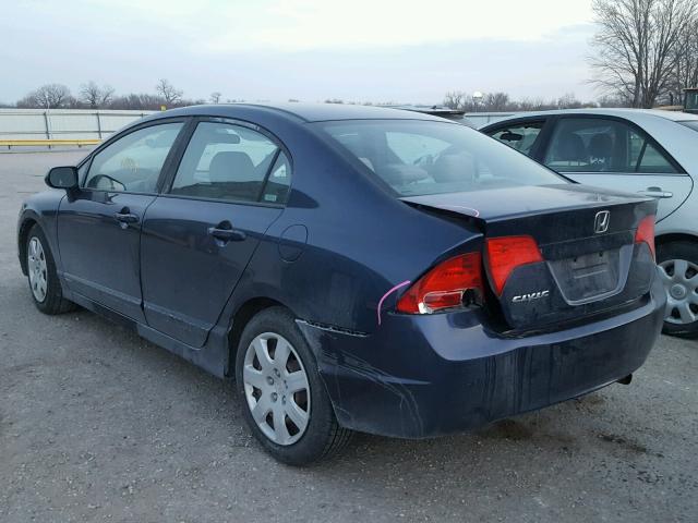 1HGFA16508L116343 - 2008 HONDA CIVIC LX BLUE photo 3