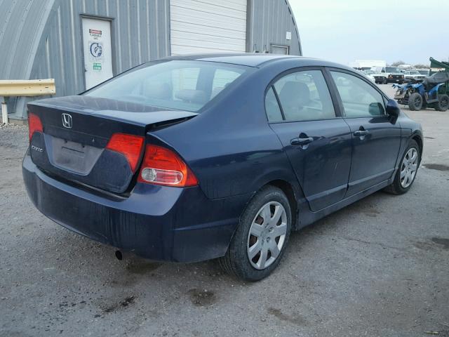 1HGFA16508L116343 - 2008 HONDA CIVIC LX BLUE photo 4