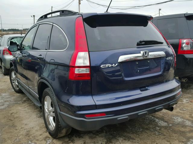 5J6RE4H73BL014603 - 2011 HONDA CR-V EXL BLUE photo 3