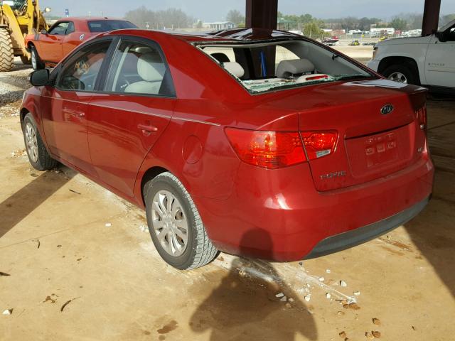 KNAFU4A21A5053717 - 2010 KIA FORTE EX RED photo 3