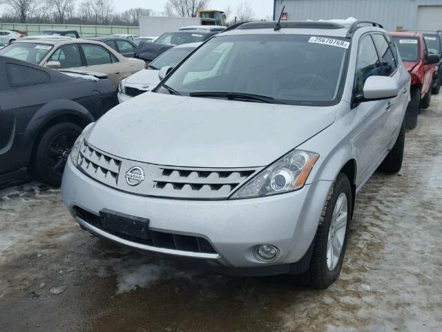 JN8AZ08W06W527601 - 2006 NISSAN MURANO SL SILVER photo 2