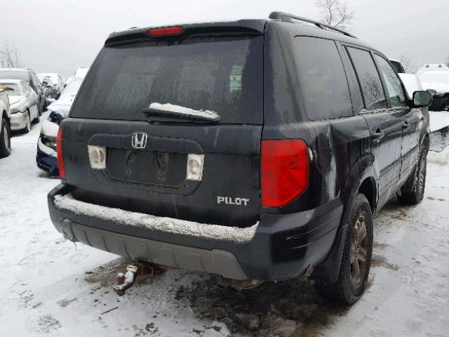 2HKYF18534H596978 - 2004 HONDA PILOT EXL BLACK photo 4