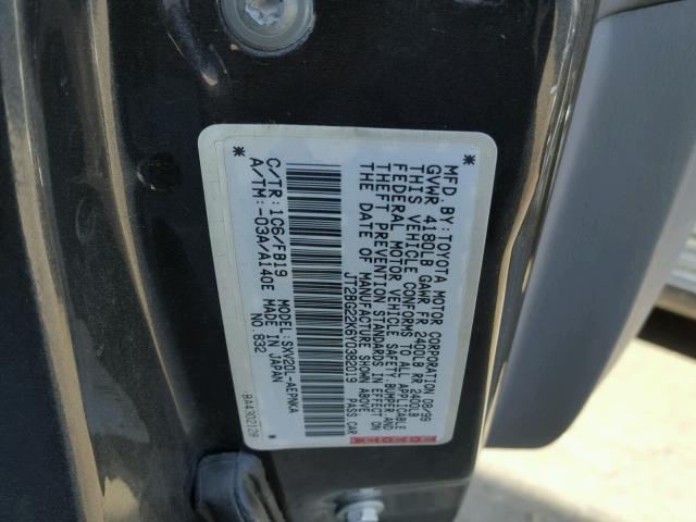 JT2BG22K6Y0382019 - 2000 TOYOTA CAMRY CE GRAY photo 10