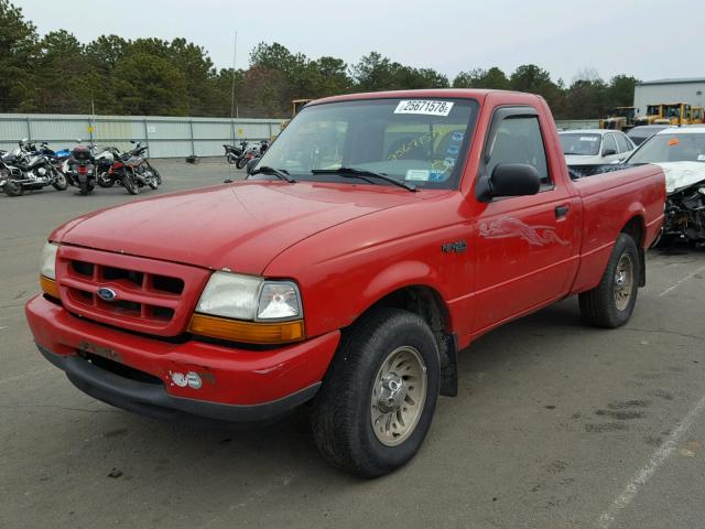 1FTYR10C2XPA22074 - 1999 FORD RANGER RED photo 2