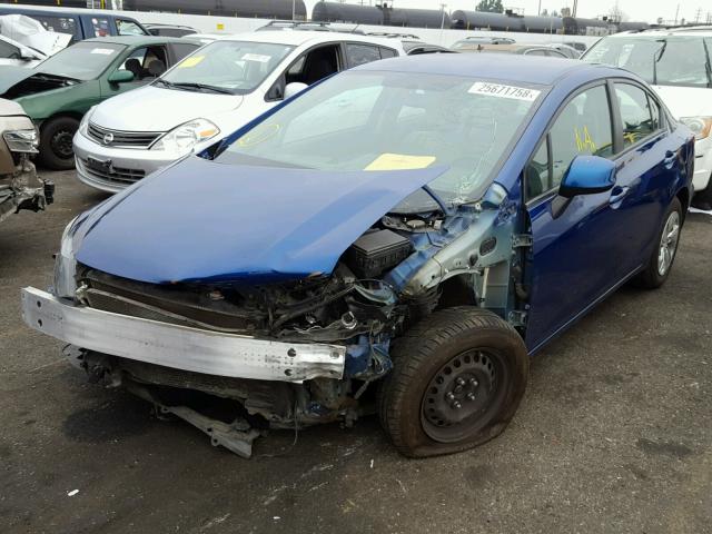 19XFB2F56DE245496 - 2013 HONDA CIVIC LX BLUE photo 2