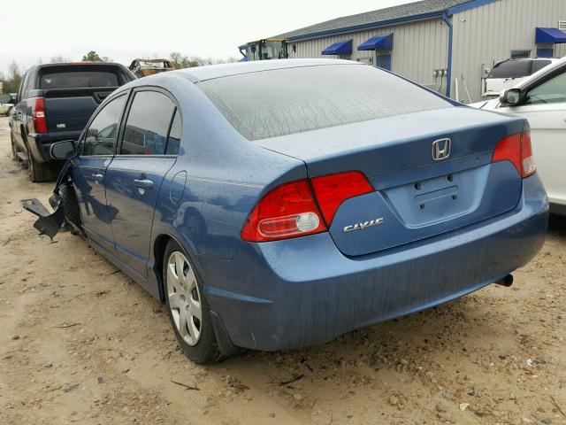 1HGFA16587L131722 - 2007 HONDA CIVIC LX BLUE photo 3