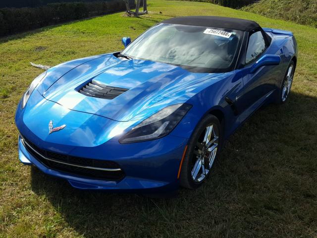 1G1YM3D76E5130044 - 2014 CHEVROLET CORVETTE S BLUE photo 2