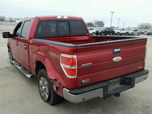 1FTFW1EF9BFD07971 - 2011 FORD F150 SUPER RED photo 3