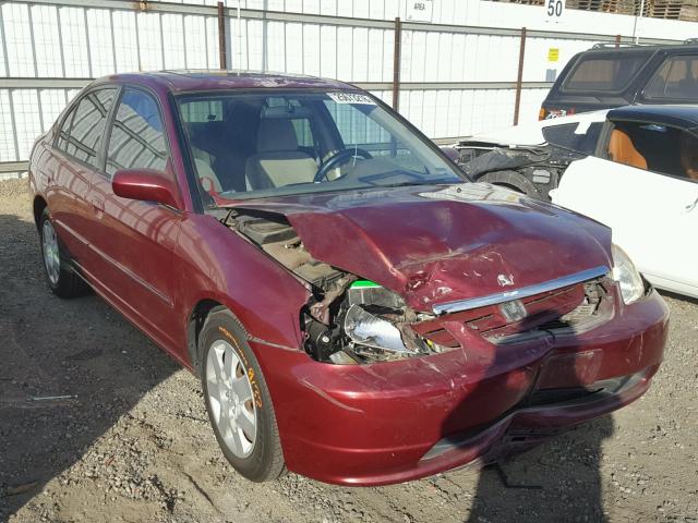 2HGES26722H606058 - 2002 HONDA CIVIC EX MAROON photo 1