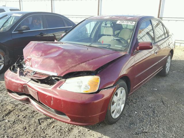 2HGES26722H606058 - 2002 HONDA CIVIC EX მუქწითელი ფოტო 2