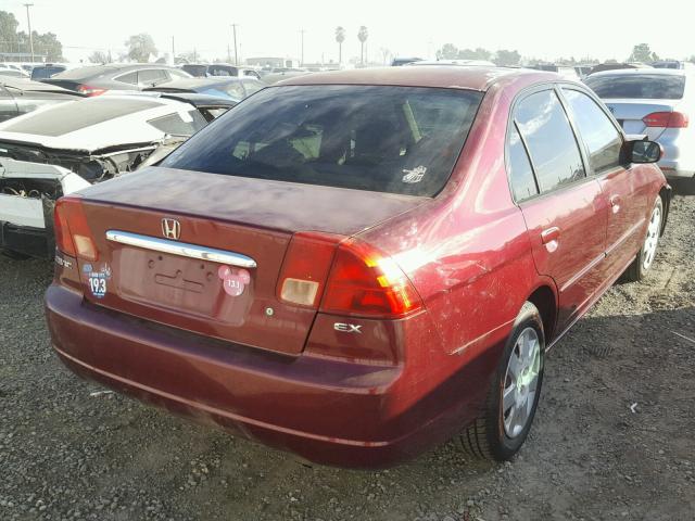 2HGES26722H606058 - 2002 HONDA CIVIC EX მუქწითელი ფოტო 4